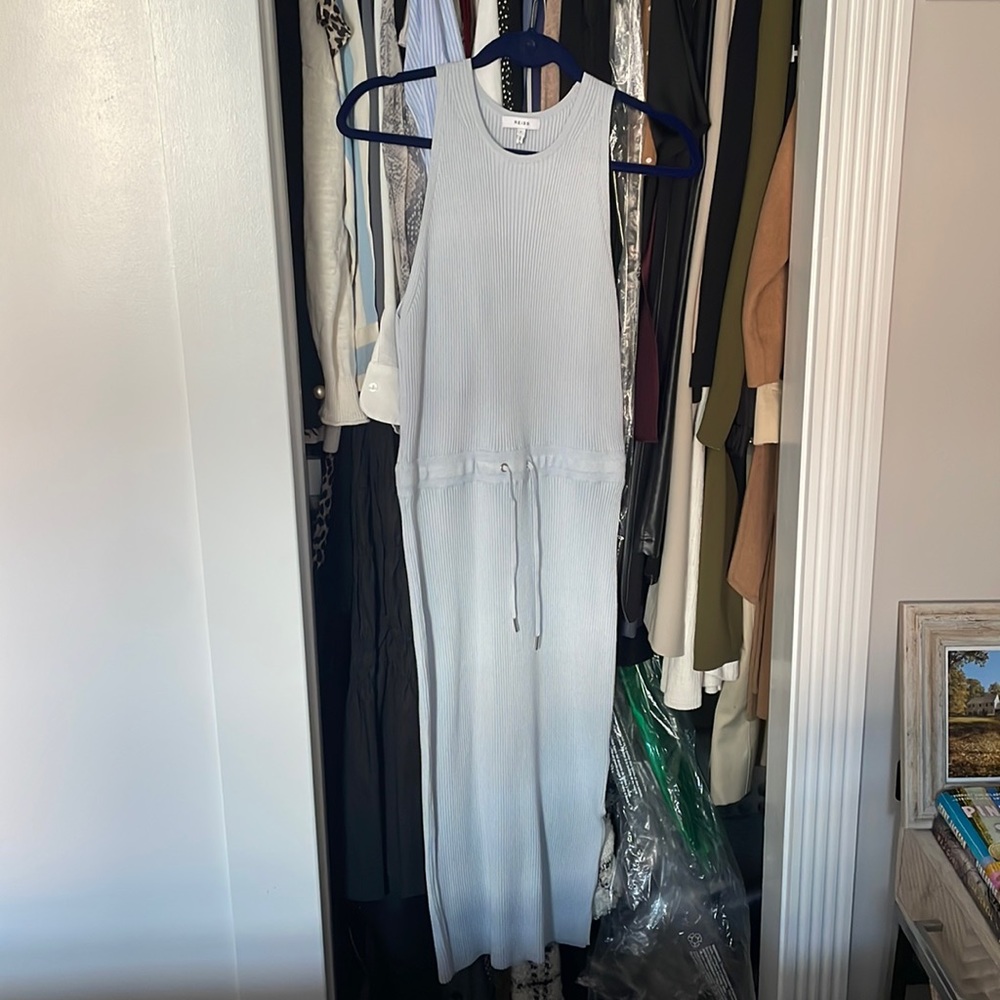 Light blue Reiss knit midi dress